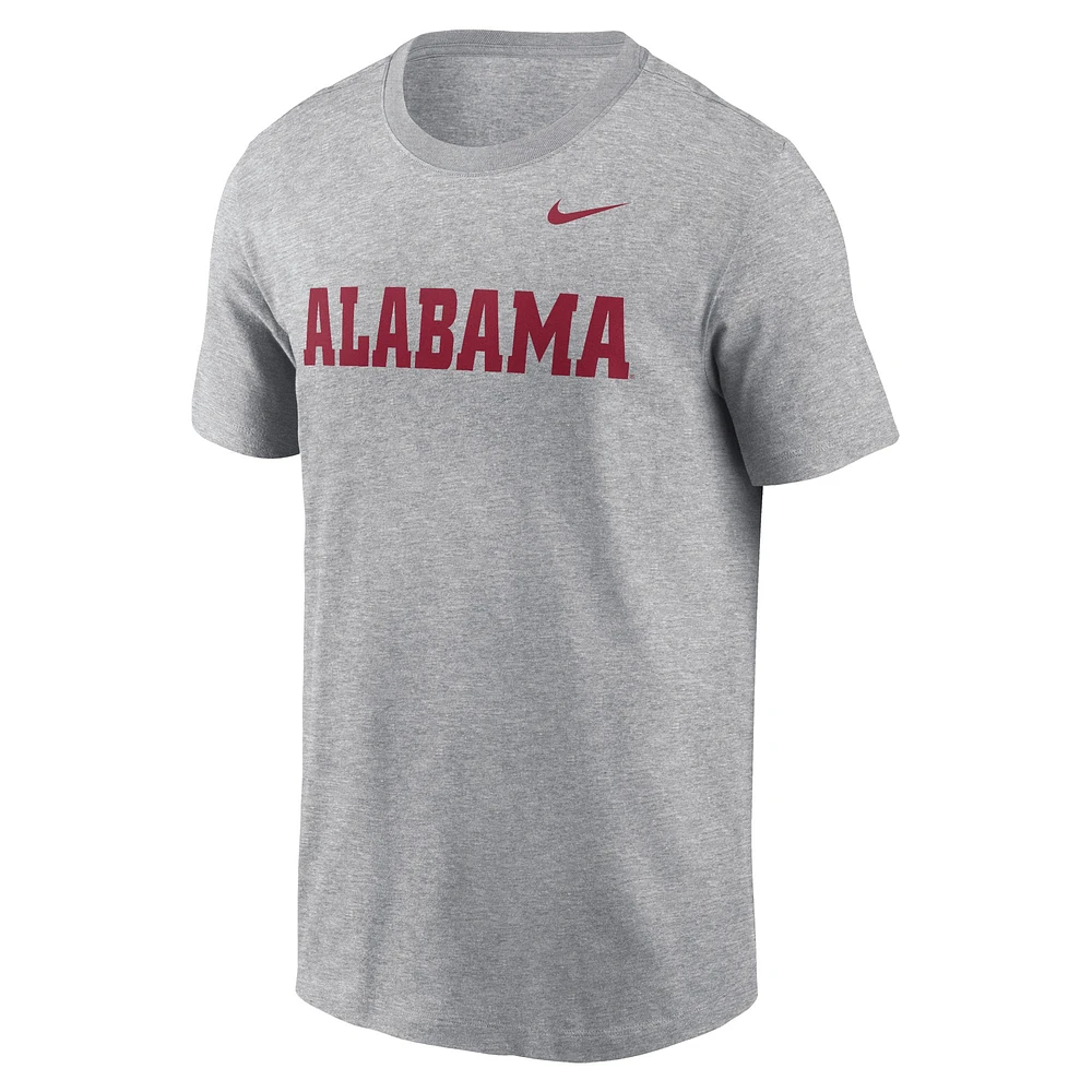 Men's Nike Heather Gray Alabama Crimson Tide Primetime Wordmark T-Shirt