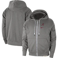 Sweat à capuche entièrement zippé Nike Heather Grey Alabama Crimson Tide Standard Issue Player Performance pour homme