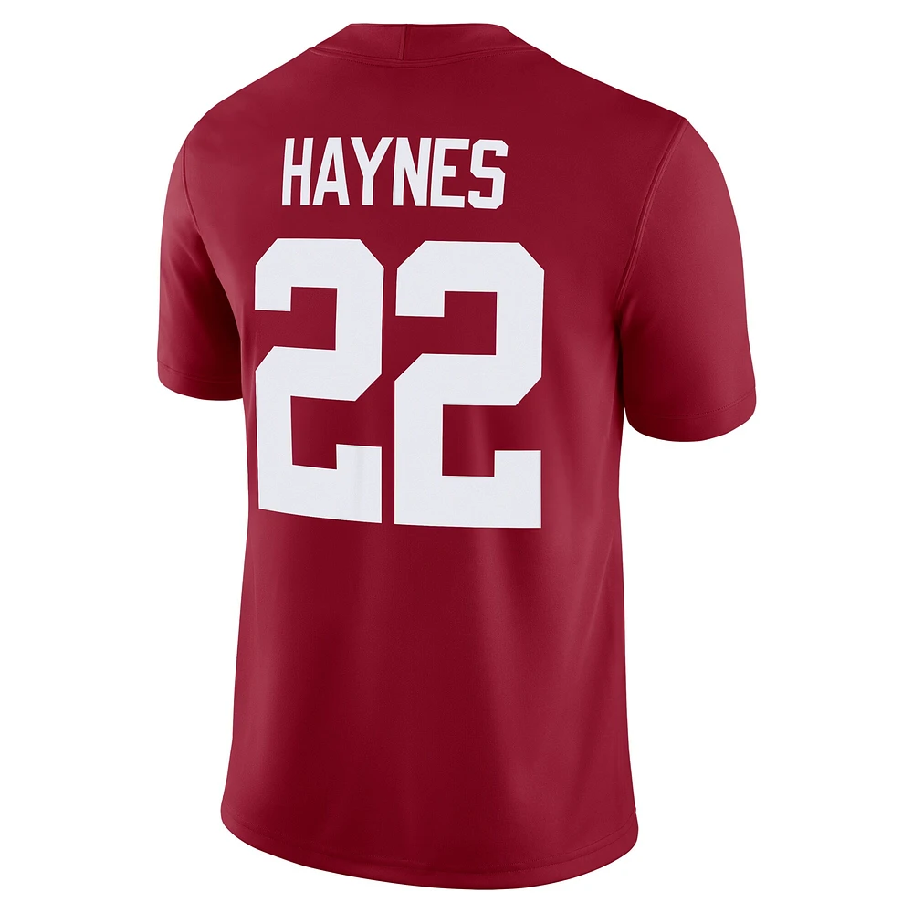 Maillot de football américain Nike Justice Haynes Crimson Alabama Tide NIL pour homme