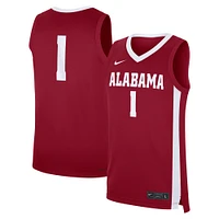 Men's Nike #1 Crimson Alabama Tide Road Replica Jersey