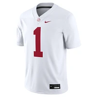 Maillot de match Nike #1 Alabama Crimson Tide pour homme, blanc