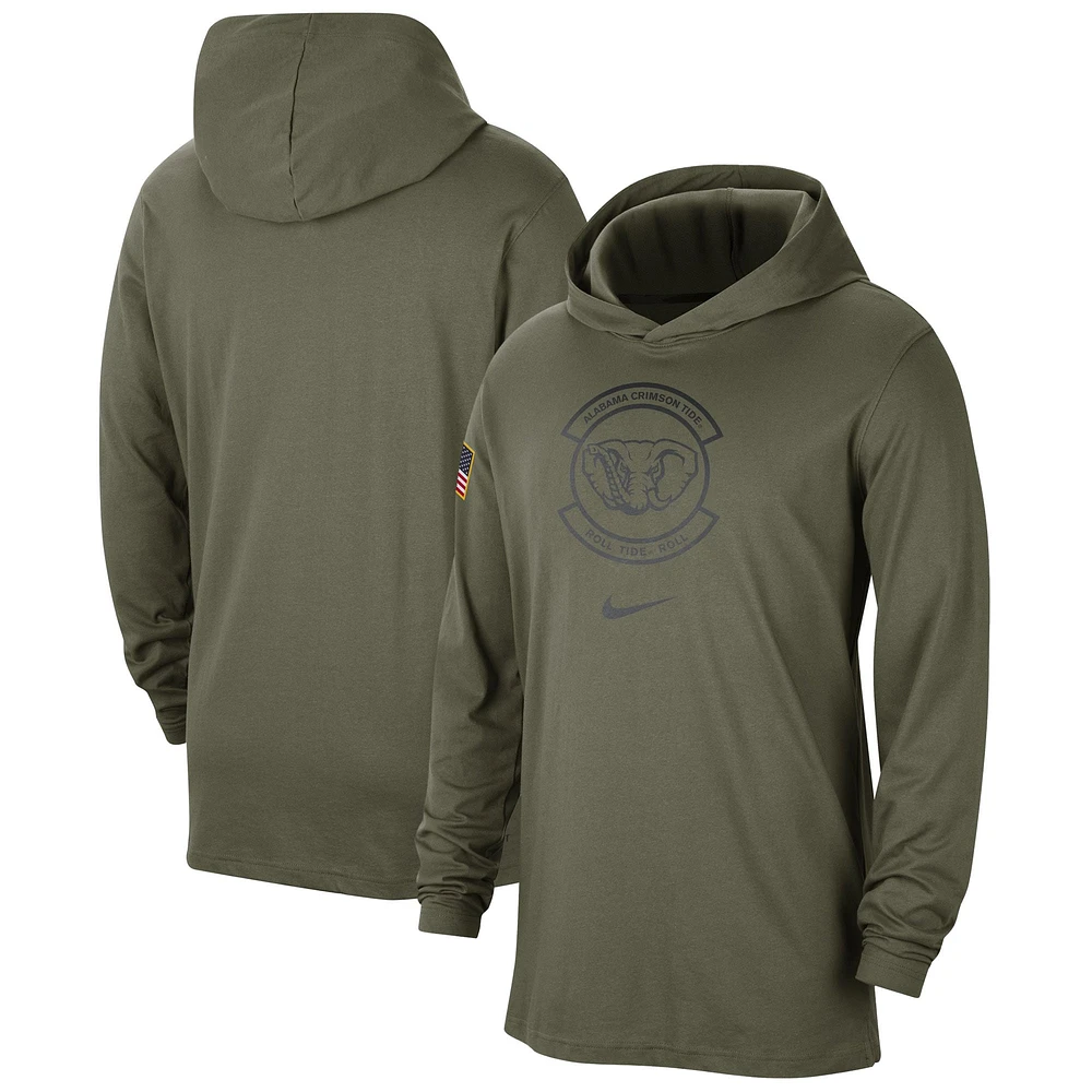 Men's Nike  Olive Alabama Crimson Tide Military Pack Long Sleeve Hoodie T-Shirt