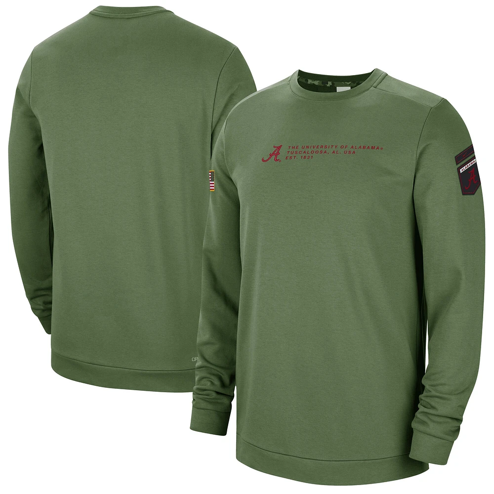 Sweat à capuche militaire Nike Alabama Crimson Tide Olive pour homme