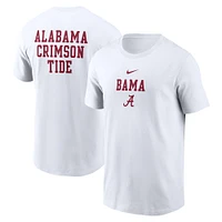 T-shirt Nike Alabama Crimson Tide 2-Hit Stacked pour homme, blanc