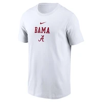 T-shirt Nike Alabama Crimson Tide 2-Hit Stacked pour homme, blanc