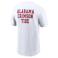 T-shirt Nike Alabama Crimson Tide 2-Hit Stacked pour homme, blanc