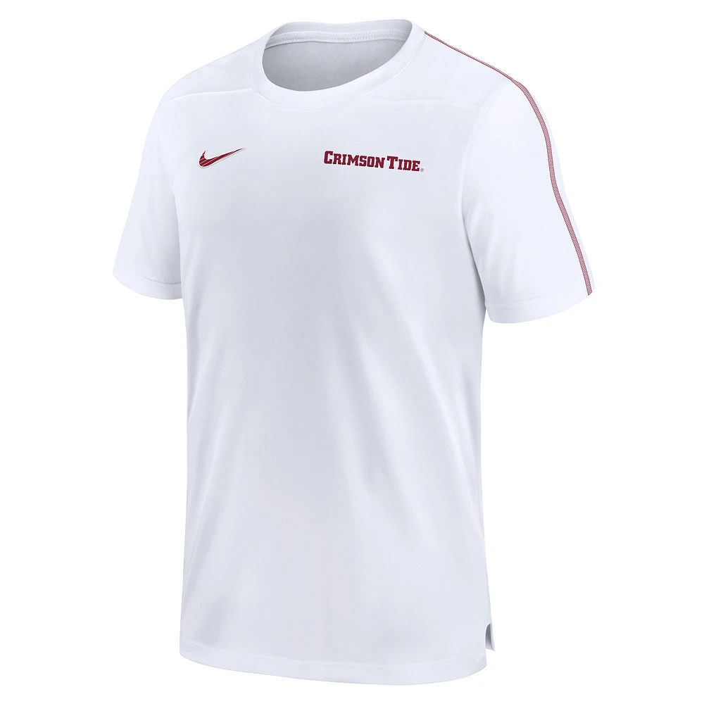 Haut Nike Alabama Crimson Tide 2024 Sideline Coach Performance pour homme blanc