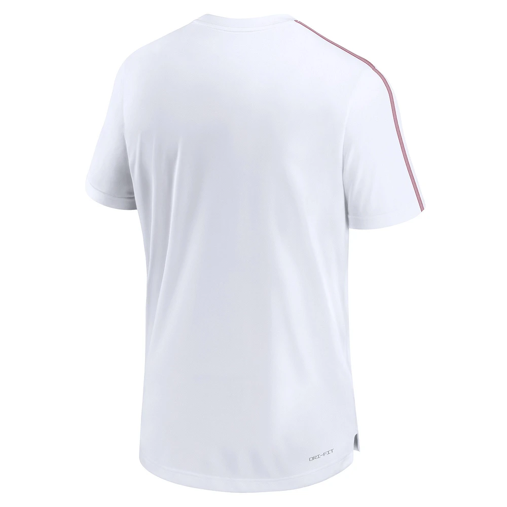 Haut Nike Alabama Crimson Tide 2024 Sideline Coach Performance pour homme blanc