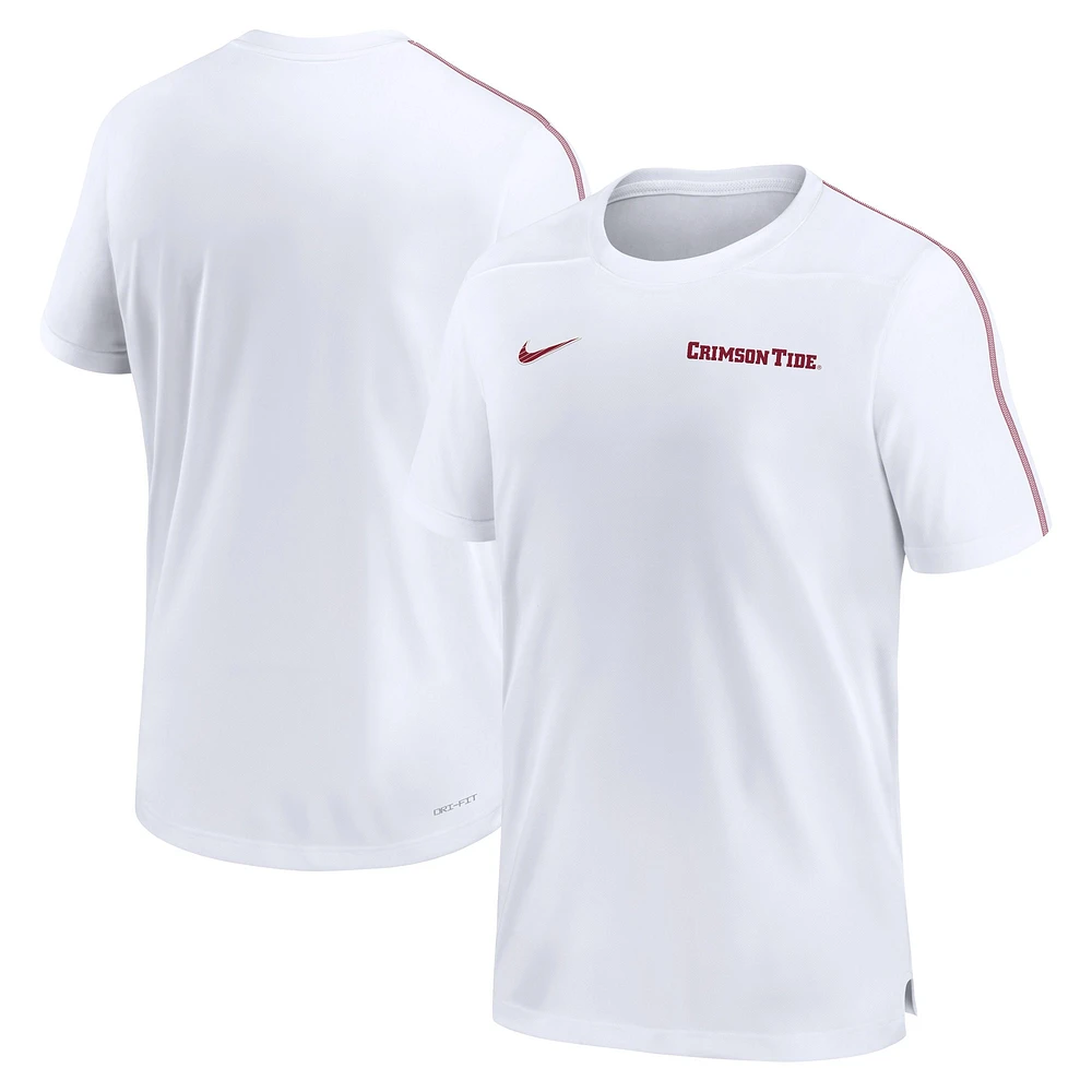 Haut Nike Alabama Crimson Tide 2024 Sideline Coach Performance pour homme blanc