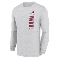 T-shirt à manches longues Nike Alabama Crimson Tide 2024 Sideline Velocity Performance pour homme Blanc