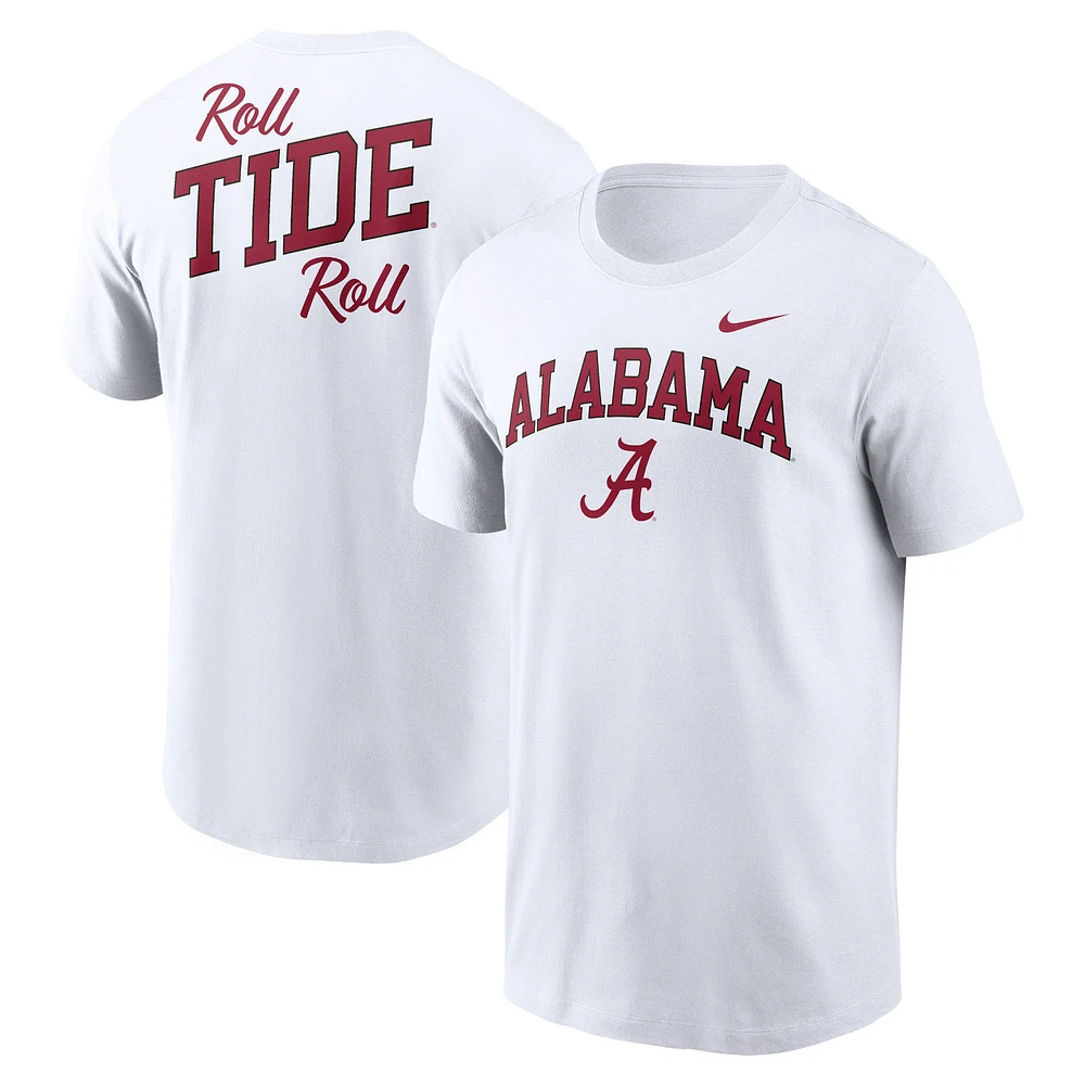 T-shirt Nike Alabama Crimson Tide Blitz 2-Hit pour homme blanc