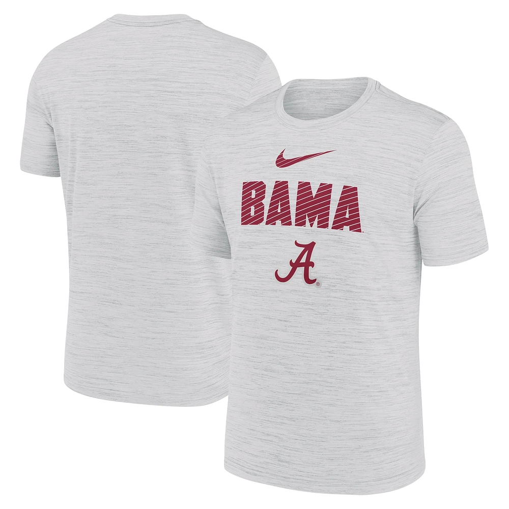 T-shirt Nike Alabama Crimson Tide Campus Slant Velocity Performance pour homme Blanc