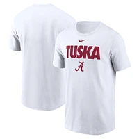 T-shirt Nike blanc pour homme Alabama Crimson Tide Local Ultimate Chant