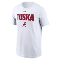 T-shirt Nike blanc pour homme Alabama Crimson Tide Local Ultimate Chant