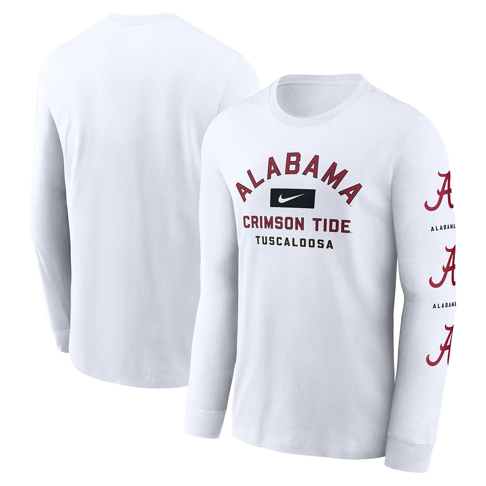 Men's Nike White Alabama Crimson Tide Primetime Classic Location Long Sleeve T-Shirt