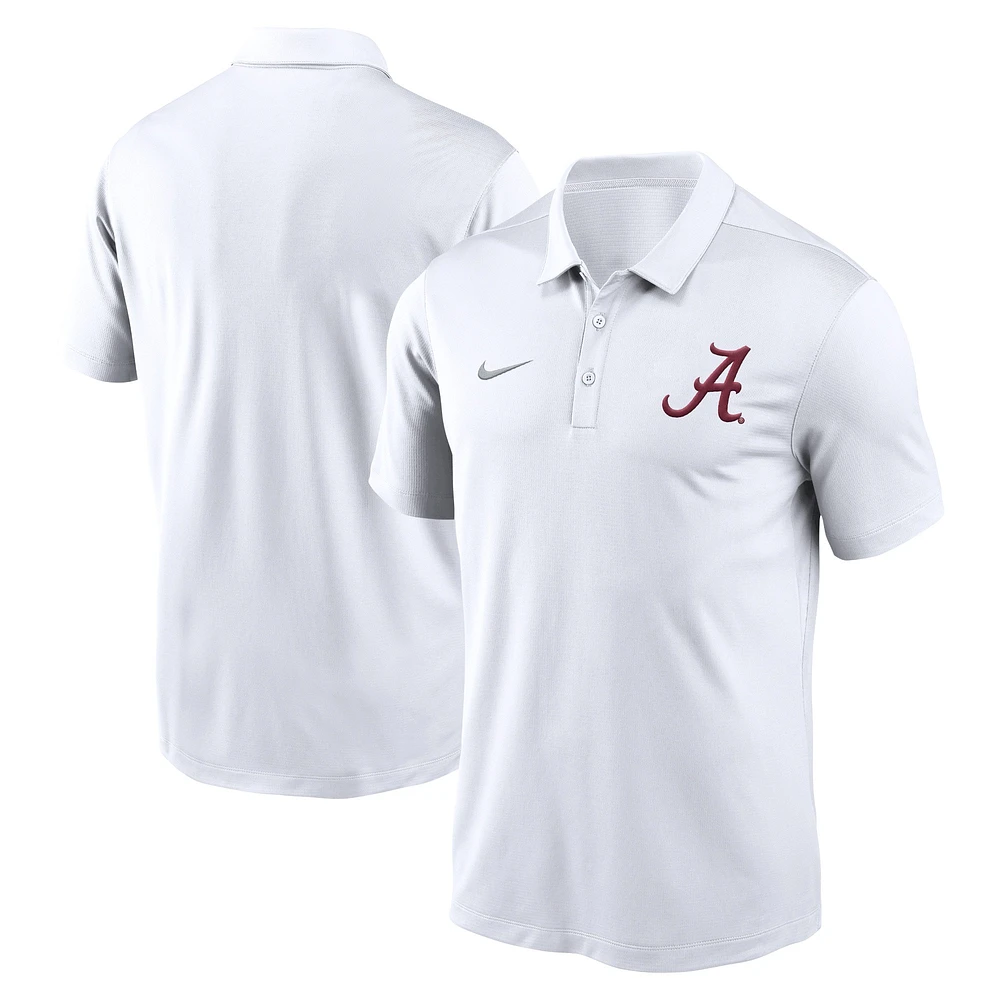 Polo Nike blanc Alabama Crimson Tide Primetime Franchise Performance pour homme