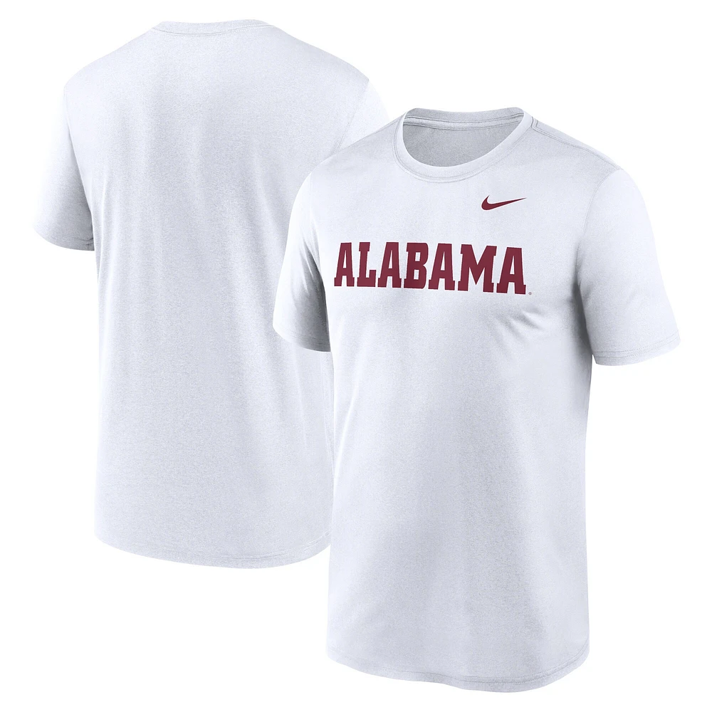 T-shirt Nike blanc Alabama Crimson Tide Primetime Legend Wordmark pour homme