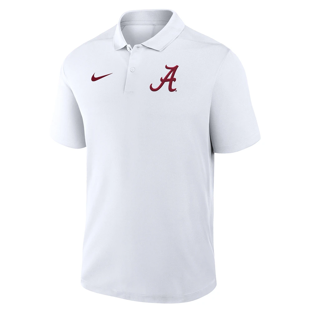 Polo Nike blanc Alabama Crimson Tide Primetime Victory Performance pour homme avec logo principal