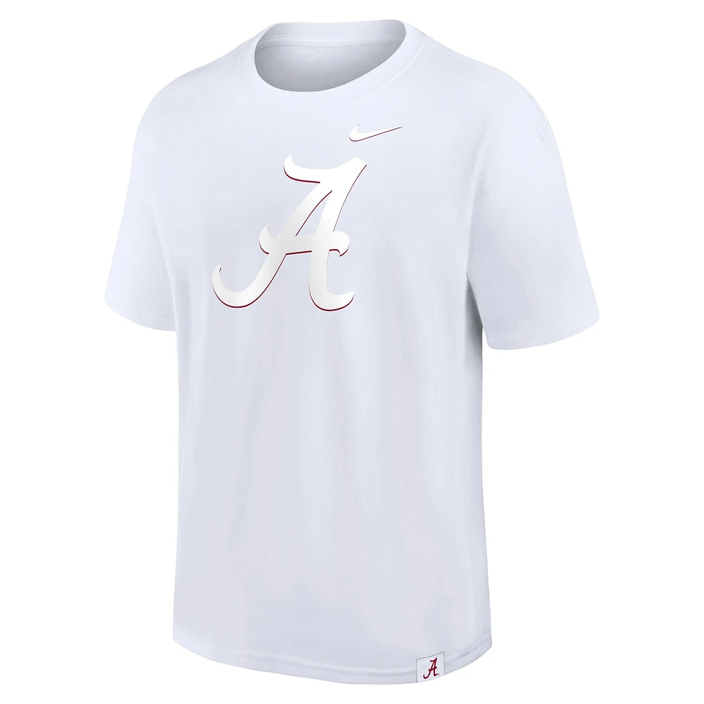 T-shirt Nike Alabama Crimson Tide Statement 2-Hit Max90 pour homme, blanc