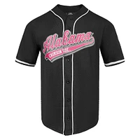 Men's Pro Standard Black Alabama Crimson Tide Mesh Full-Button Replica Baseball Jersey