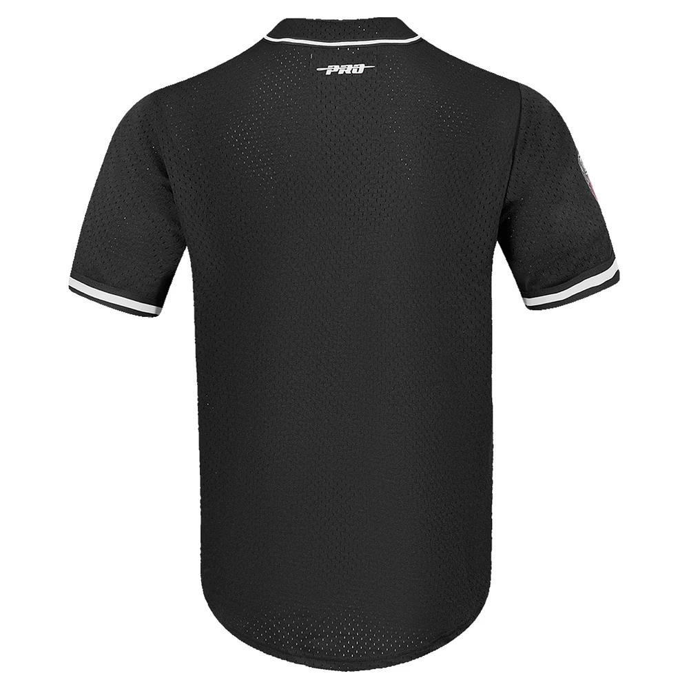 Maillot de baseball réplique à boutons complets en maille Alabama Crimson Tide Pro Standard noir pour hommes