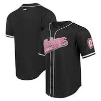 Men's Pro Standard Black Alabama Crimson Tide Mesh Full-Button Replica Baseball Jersey