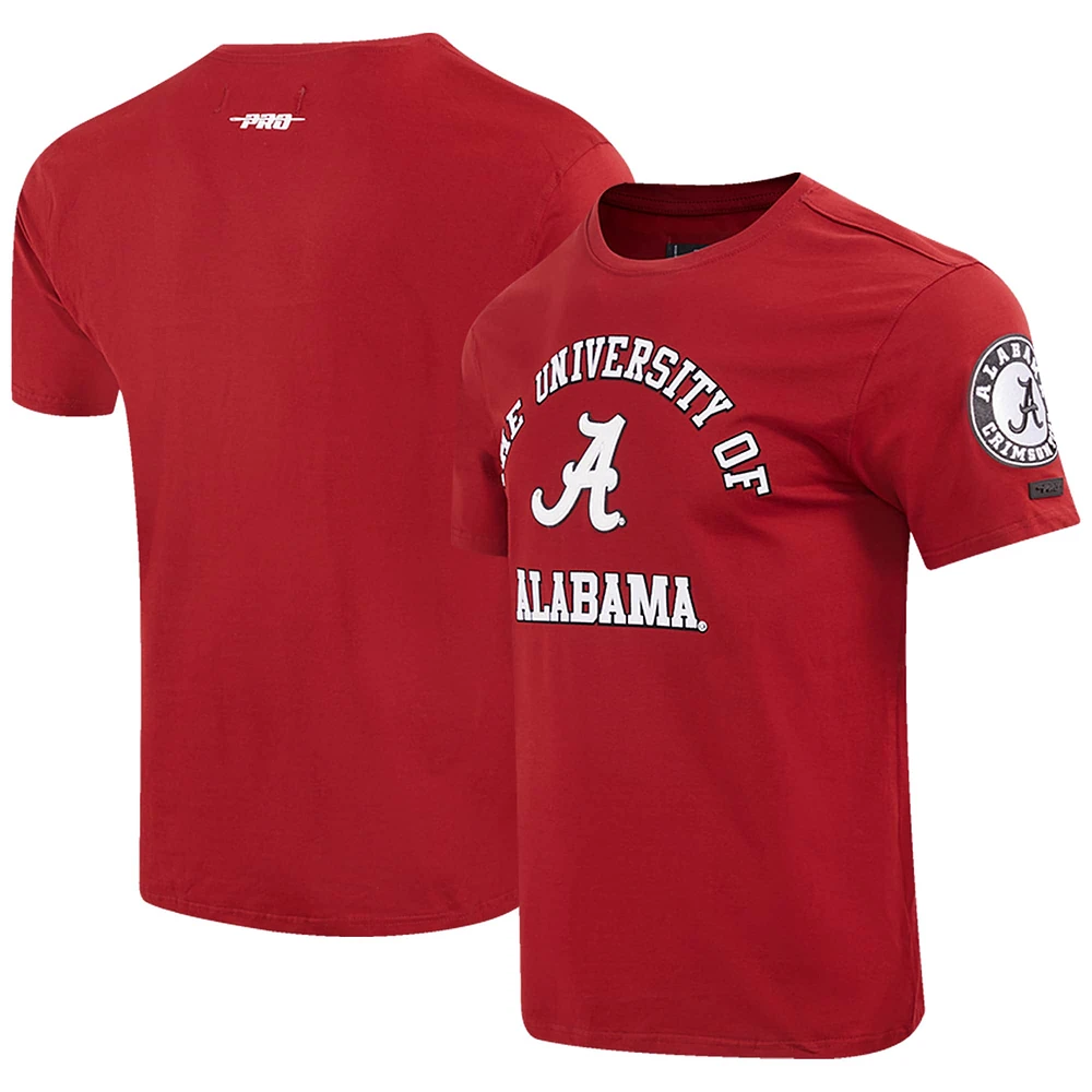 Pro Standard Crimson Alabama Tide T-shirt à logo empilé classique pour homme