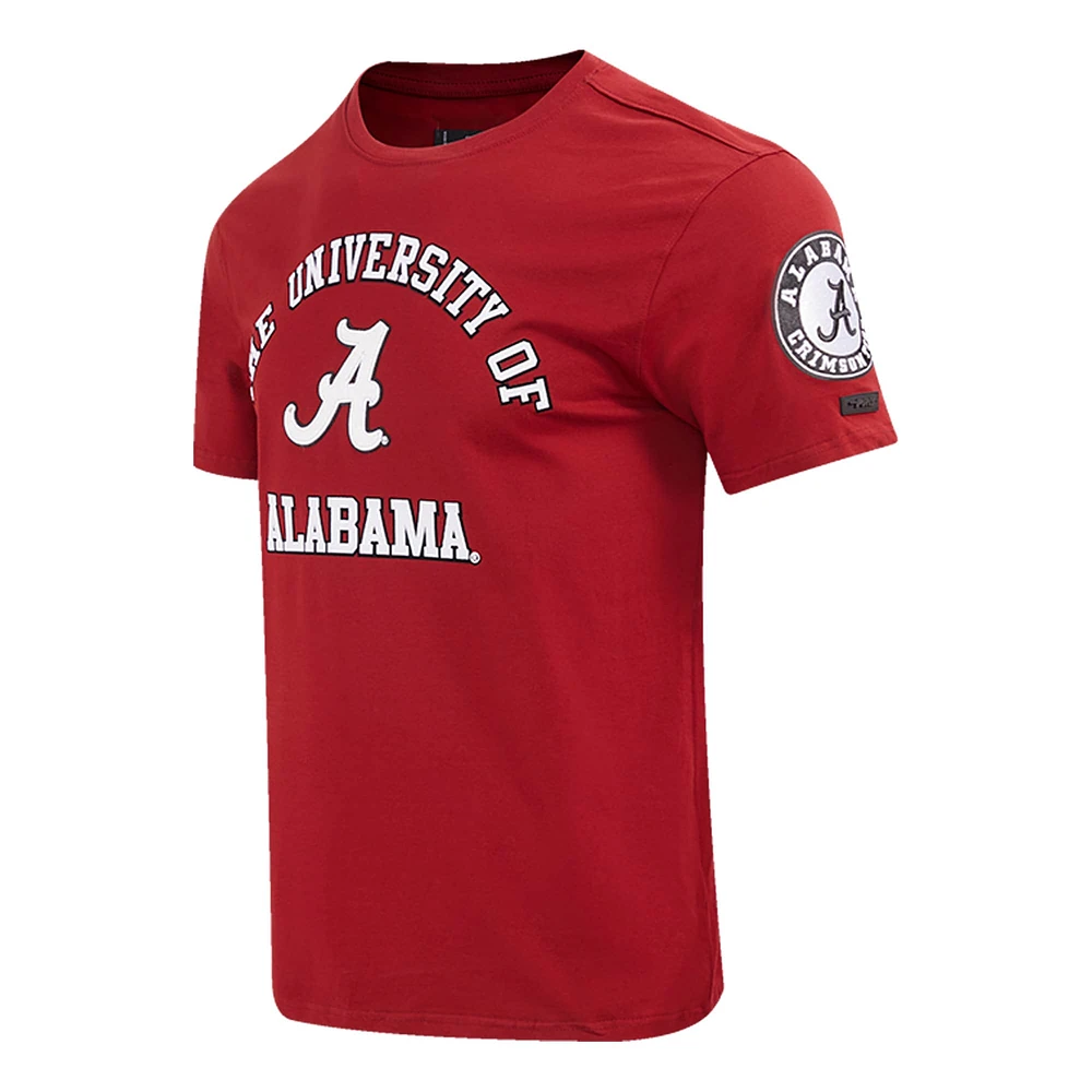 Pro Standard Crimson Alabama Tide T-shirt à logo empilé classique pour homme