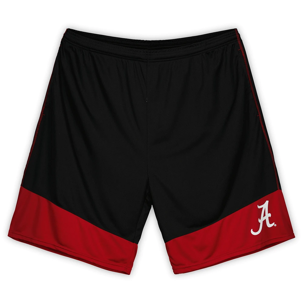 Short noir Profile Alabama Crimson Tide pour hommes, grandes et grandes, à revers interlock