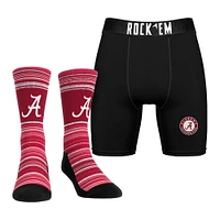 Men's Rock Em Socks Alabama Crimson Tide Primary Crew & Boxer Briefs Combo Pack