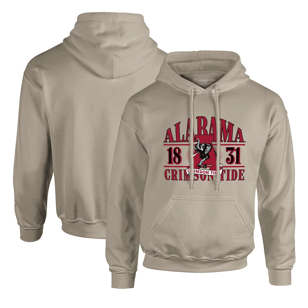 Men's  Tan Alabama Crimson Tide Upper Arch Letters Pullover Hoodie