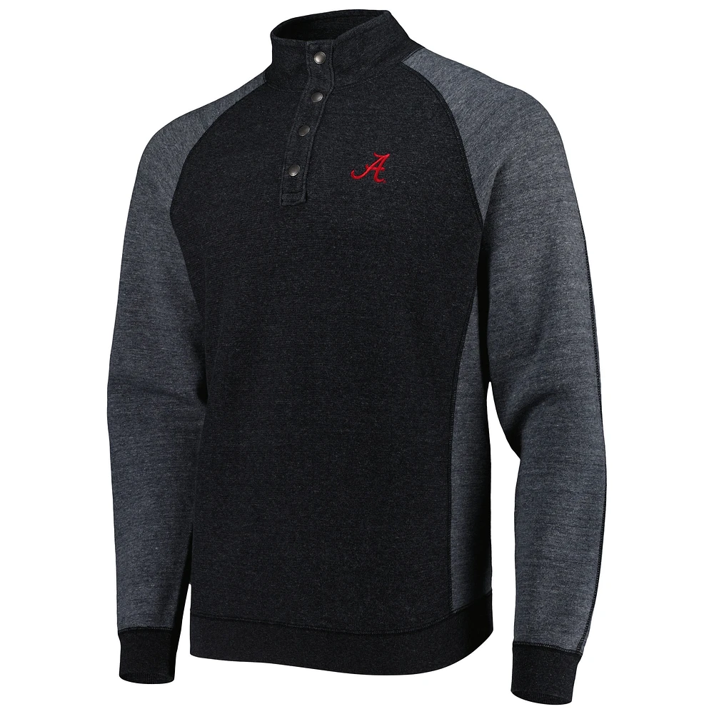 Men's Tommy Bahama Black Alabama Crimson Tide Sport Scrimmage Snap Mock Neck Raglan Button-Up Jacket