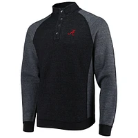 Men's Tommy Bahama Black Alabama Crimson Tide Sport Scrimmage Snap Mock Neck Raglan Button-Up Jacket