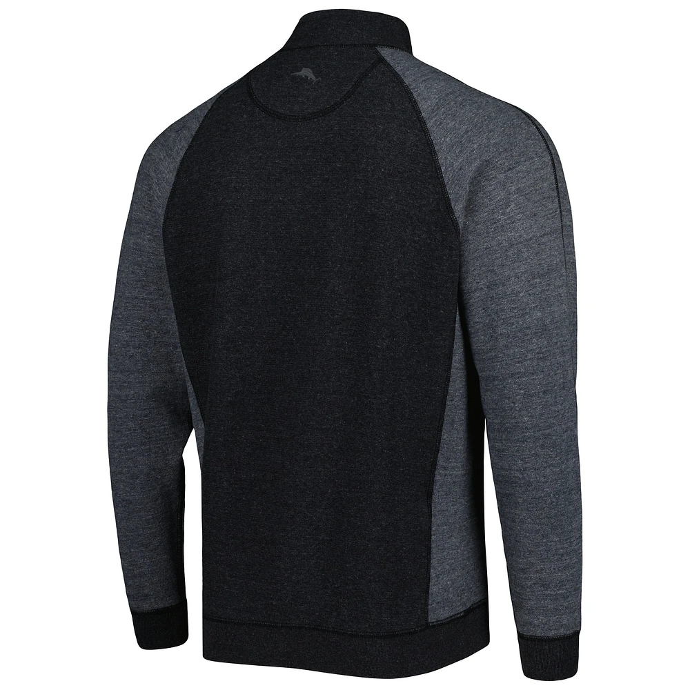 Men's Tommy Bahama Black Alabama Crimson Tide Sport Scrimmage Snap Mock Neck Raglan Button-Up Jacket