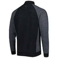Men's Tommy Bahama Black Alabama Crimson Tide Sport Scrimmage Snap Mock Neck Raglan Button-Up Jacket