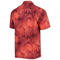 Men's Tommy Bahama Crimson Alabama Tide Coast Luminescent Fronds IslandZone Button-Up Camp Shirt