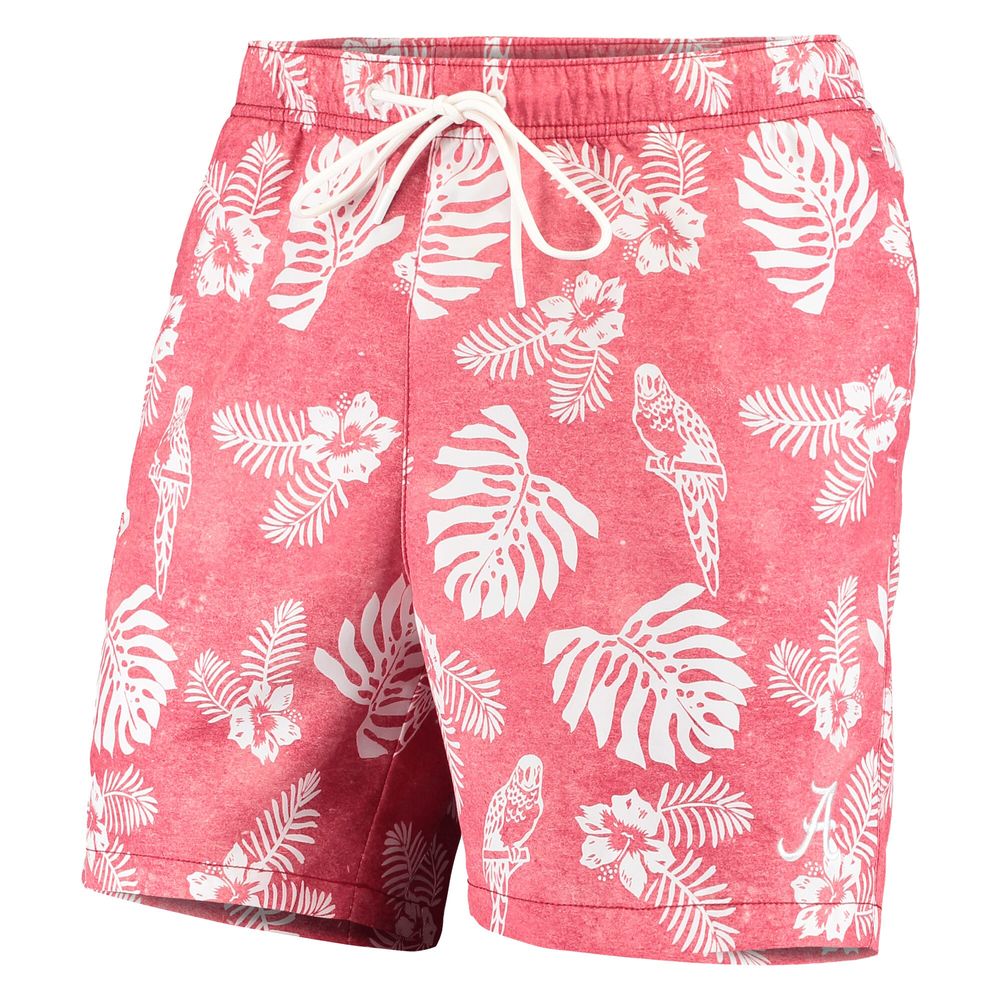 Men's Tommy Bahama Crimson Alabama Tide Naples Parrot Paradise Swim Shorts