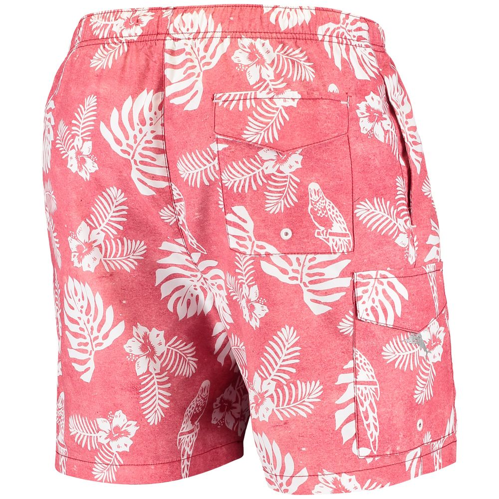 Men's Tommy Bahama Crimson Alabama Tide Naples Parrot Paradise Swim Shorts