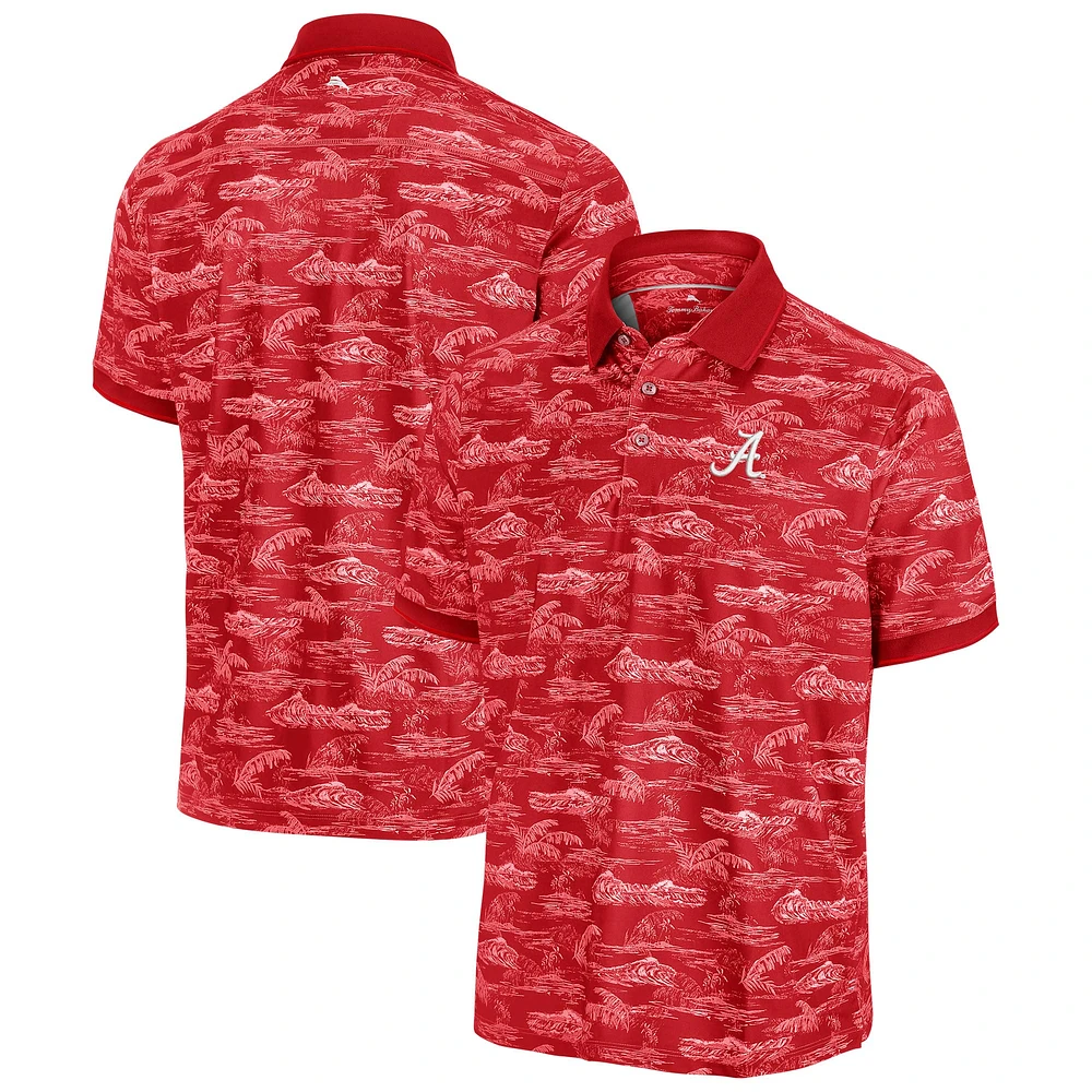 Men's Tommy Bahama Crimson Alabama Tide Sport Bay View IslandZone Polo
