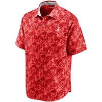 Men's Tommy Bahama Crimson Alabama Tide Sport Jungle Shade Camp Button-Up Shirt