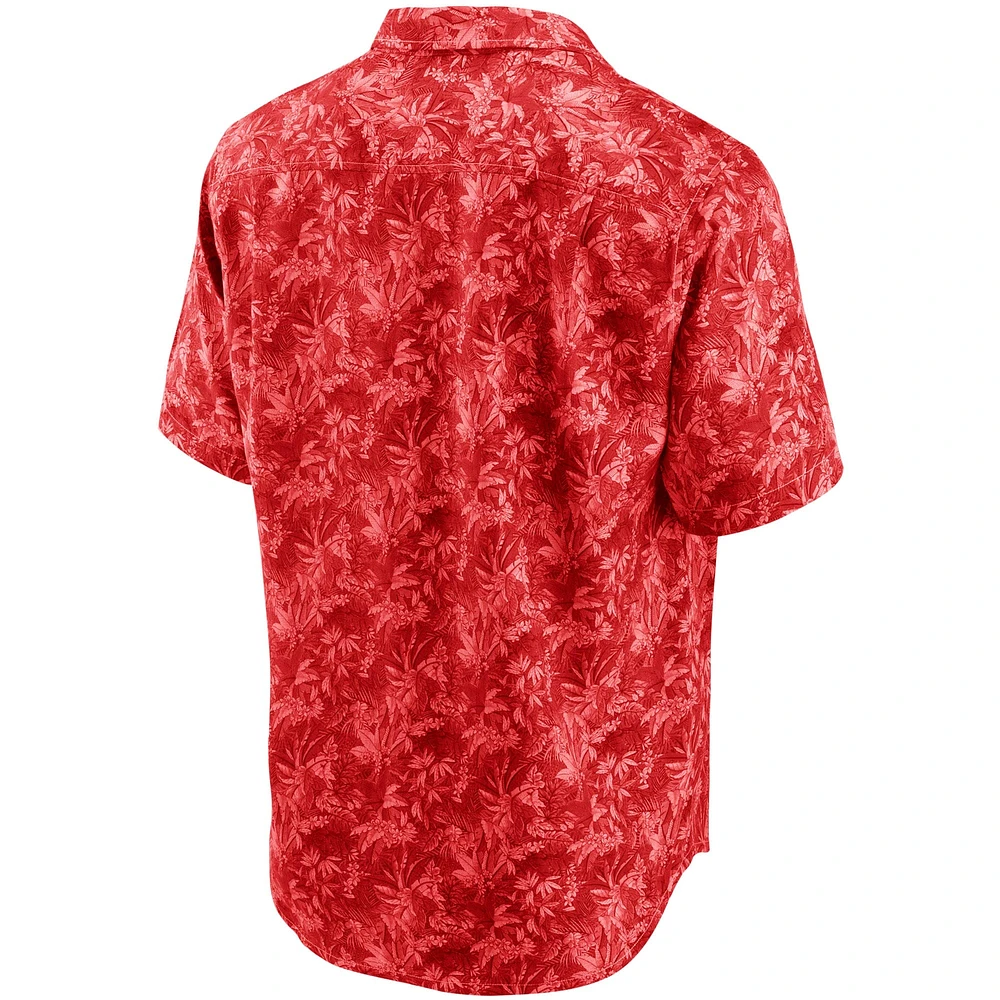 Men's Tommy Bahama Crimson Alabama Tide Sport Jungle Shade Camp Button-Up Shirt