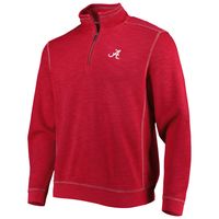 Men's Tommy Bahama Crimson Alabama Tide Sport Tobago Bay Tri-Blend Mock Neck Half-Zip Jacket