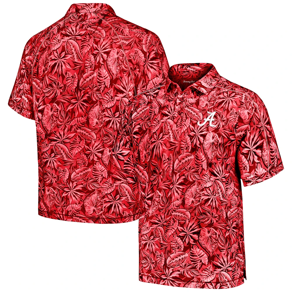 Men's Tommy Bahama Crimson Alabama Tide Tropical Score IslandZone Polo