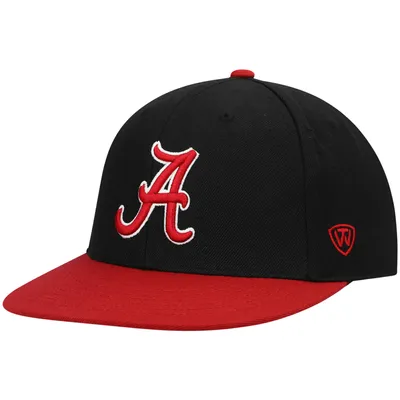 Alabama Crimson Tide Top of the World Team Color Two-Tone Fitted Hat - Black/Crimson