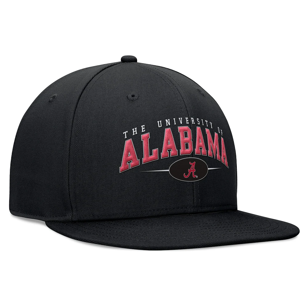 Men's Top of the World Black Alabama Crimson Tide Bullpen Snapback Hat