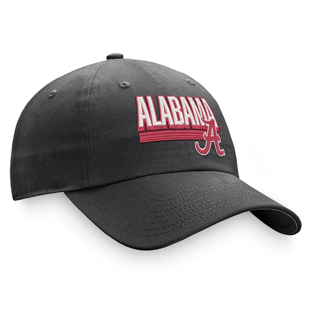 Chapeau réglable Top of the World Charcoal Alabama Crimson Tide Slice pour hommes