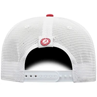 Casquette snapback de camionneur Alabama Crimson Tide Top of the World pour homme, couleur cramoisie/blanche