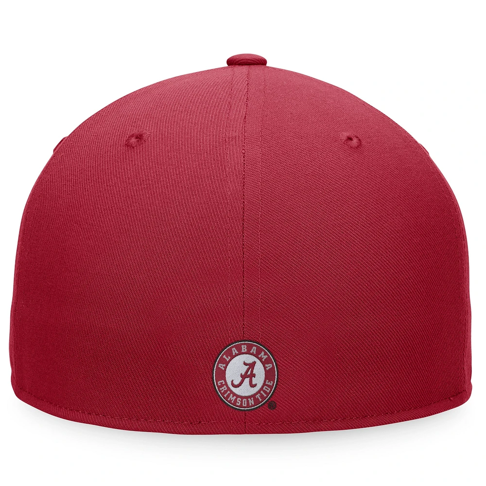 Casquette ajustée Top of the World Crimson Alabama Tide pour hommes