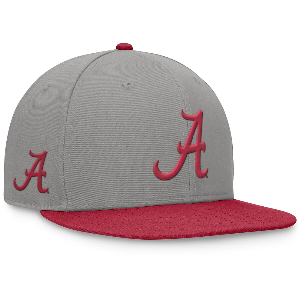 Men's Top of the World Gray/Crimson Alabama Crimson Tide Rally Two-Tone Fitted Hat