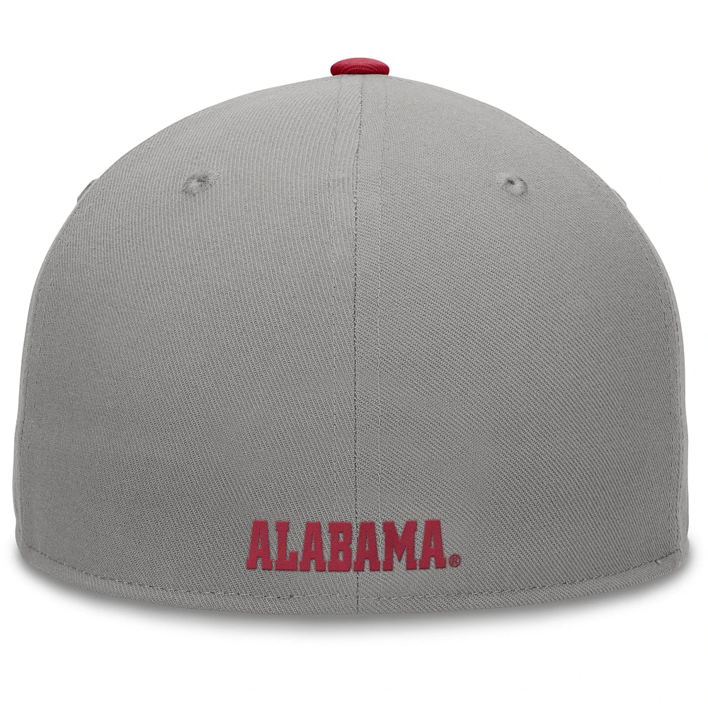 Men's Top of the World Gray/Crimson Alabama Crimson Tide Rally Two-Tone Fitted Hat